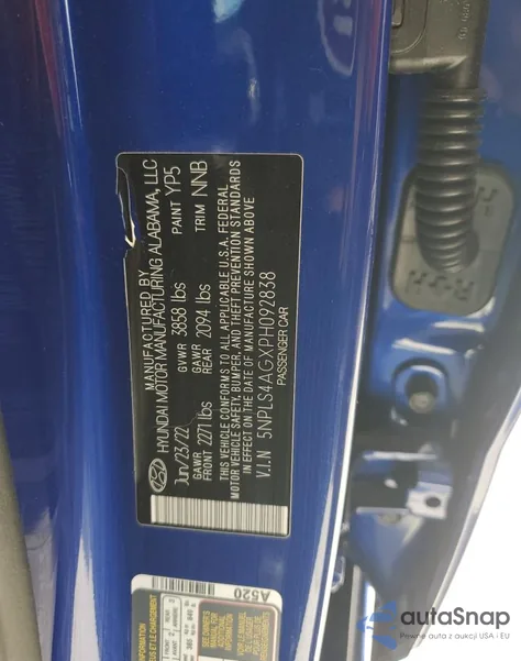 2023 Hyundai Elantra Sel from USA, damaged, VIN 5NPLS4AGXPH092838